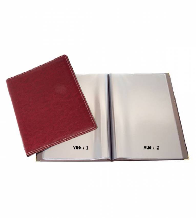 PORTE MENU 16 VUE EN SIMILI-CUIRE CLASSIQUE FORMAT A 4